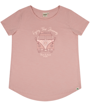 PACIFIC CREATIONS Women's T-Shirt - Kombi Journey - DISC - Dusty Pink, Colour: Dusty Pink, Size: XS