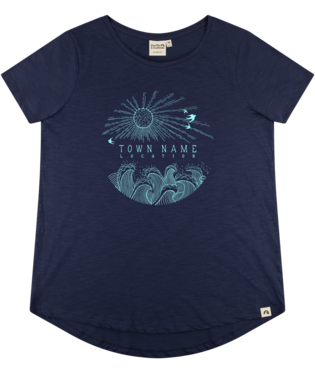 PACIFIC CREATIONS Women's T-Shirt - Ocean Spray - DISC - Indigo