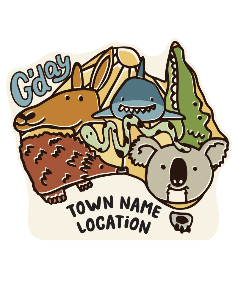 EARTH NYMPH Boys' Sticker - Aussie Map