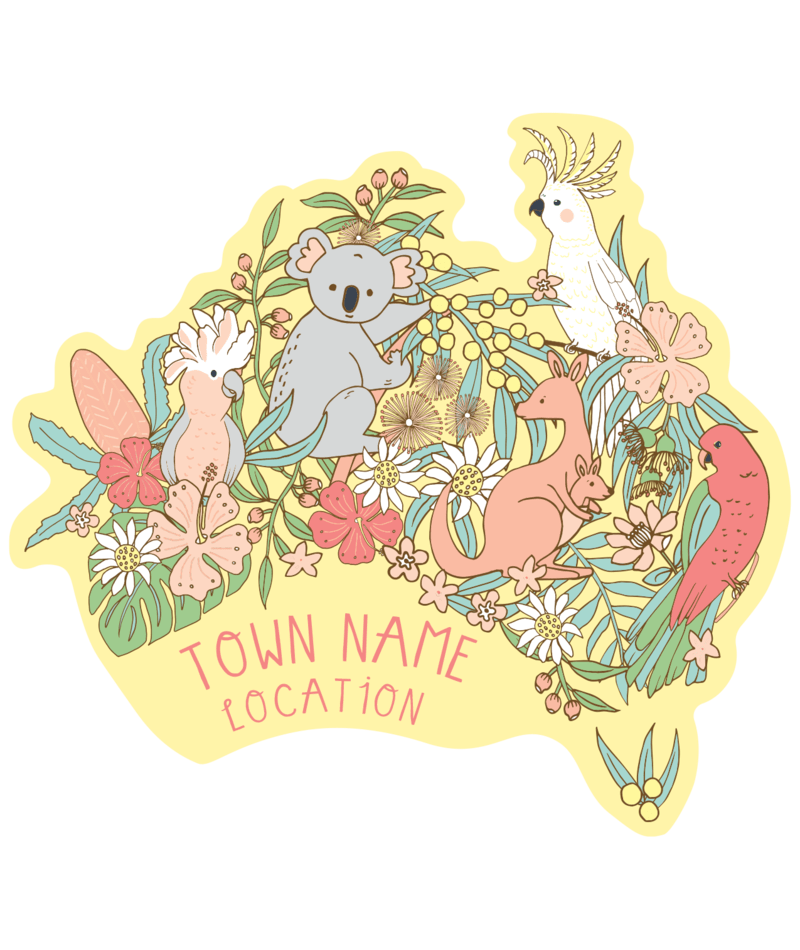 EARTH NYMPH Girls' Sticker - Oz Floral Map