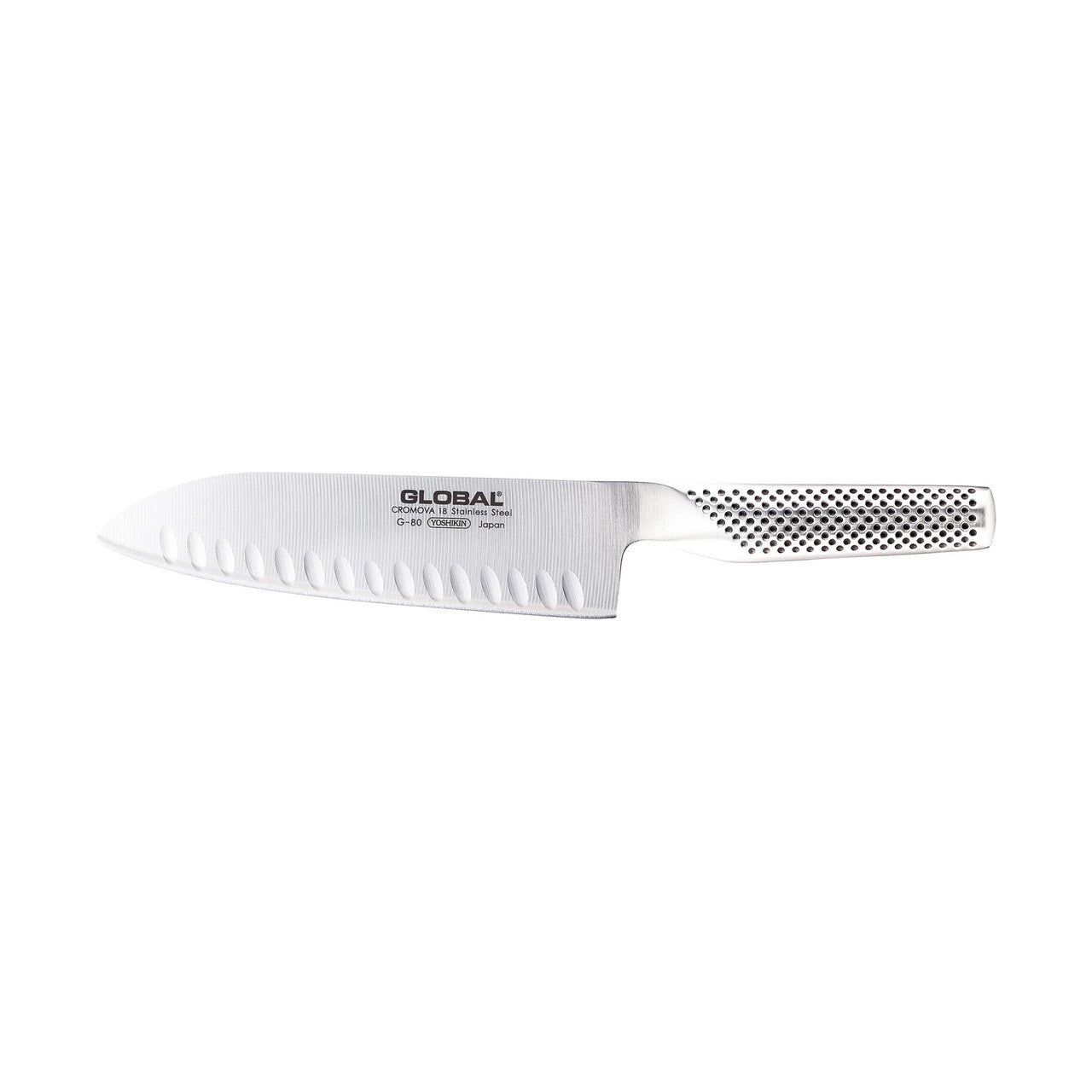 GLOBAL Classic 18cm Santoku Knife, Fluted G-80