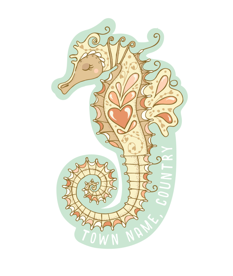 EARTH NYMPH Girls' Sticker - Set Free Seahorse
