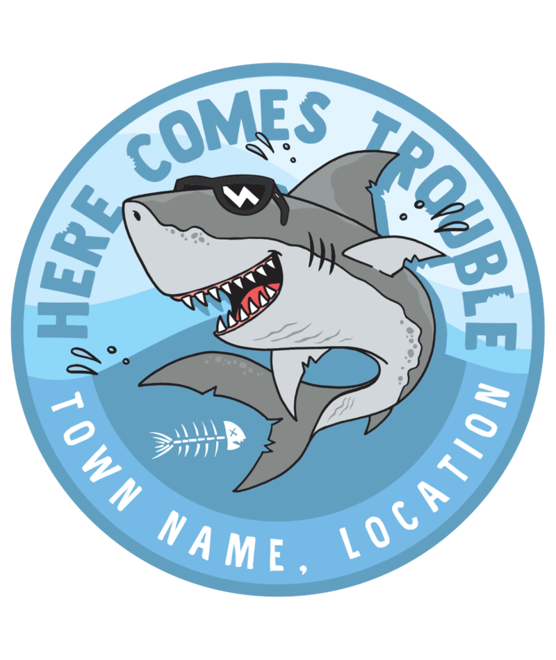 EARTH NYMPH Boys' Sticker - Bite Me Trouble Shark