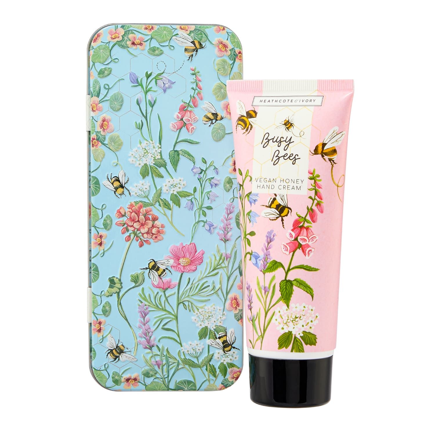 HEATHCOTE &amp; IVORY Busy Bees Hand Cream in Tin – Orange Blossom &amp; Honey