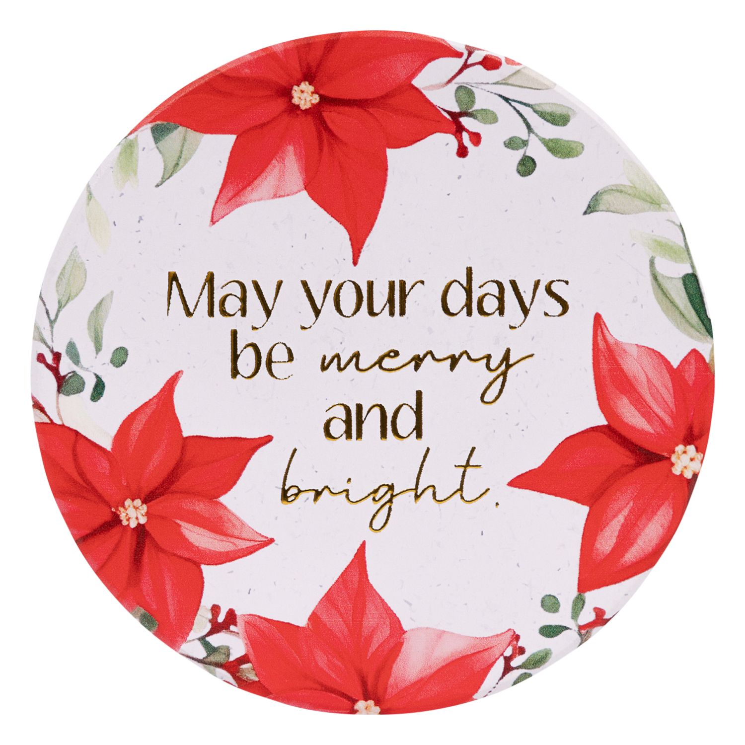 SPLOSH Christmas Ceramic Coaster – Design 1, Design: Merry