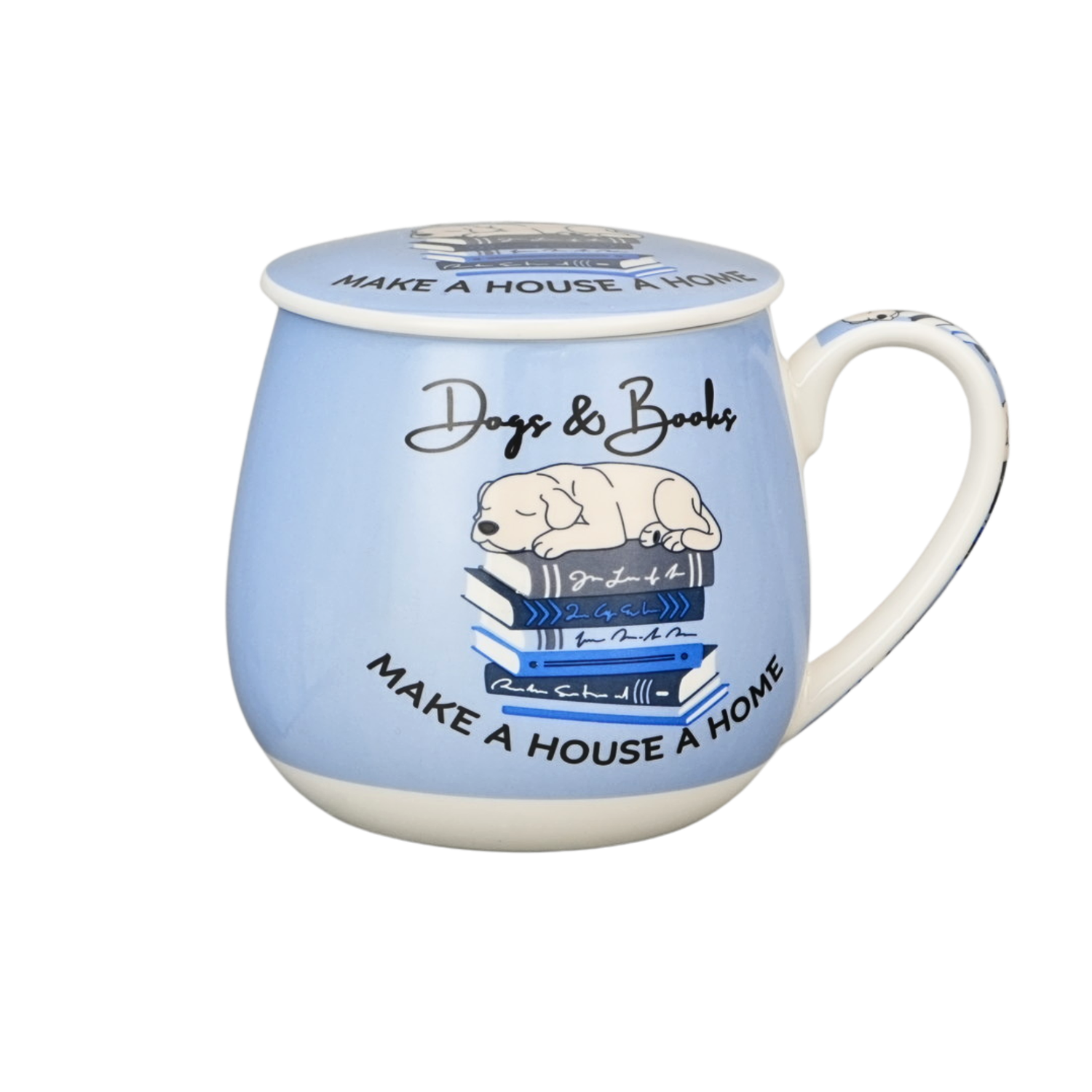 ARTICO Tea Infuser Mug - Dogs and Books