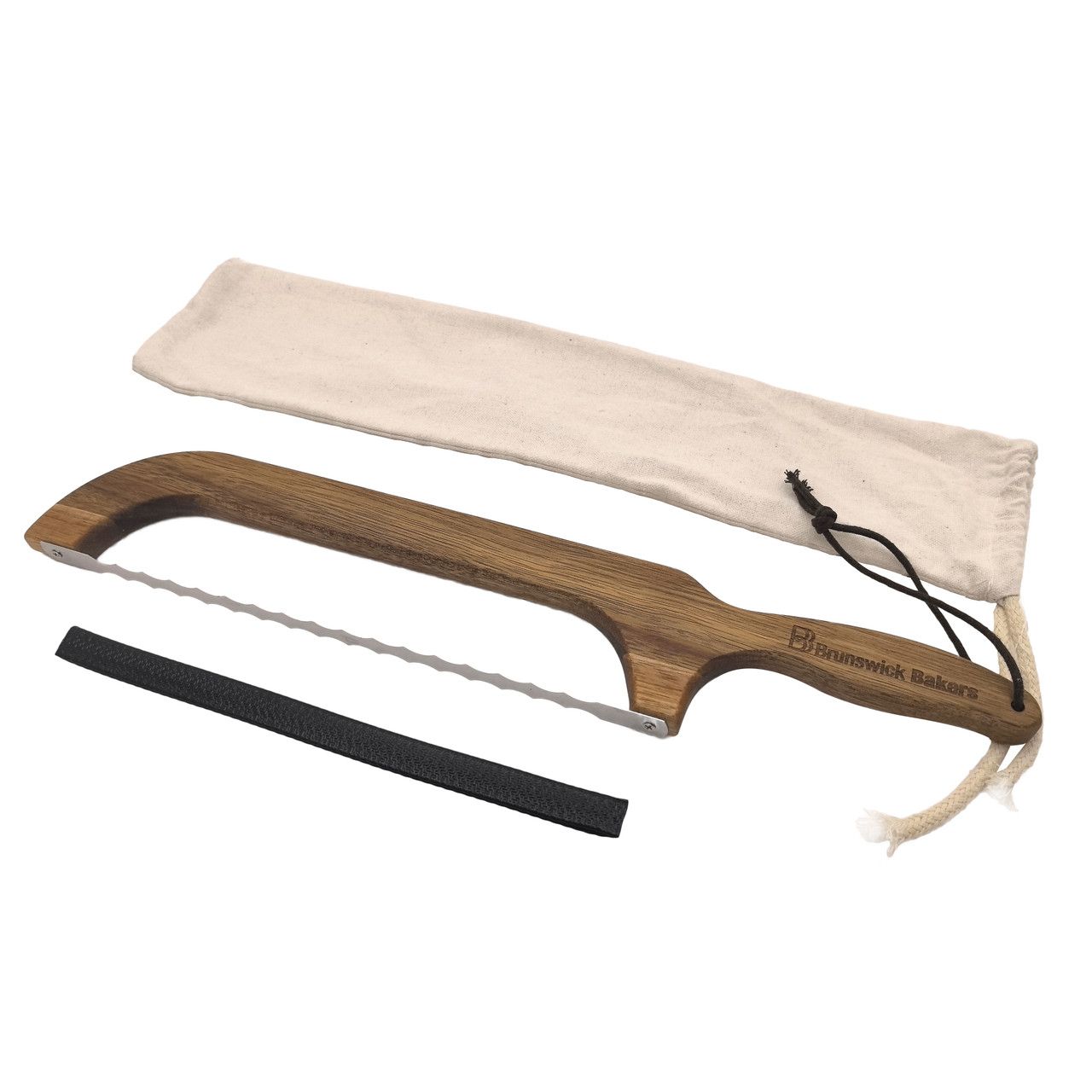 BRUNSWICK BAKERS Acacia Wood and Stainless Steel Bread Bow Knife
