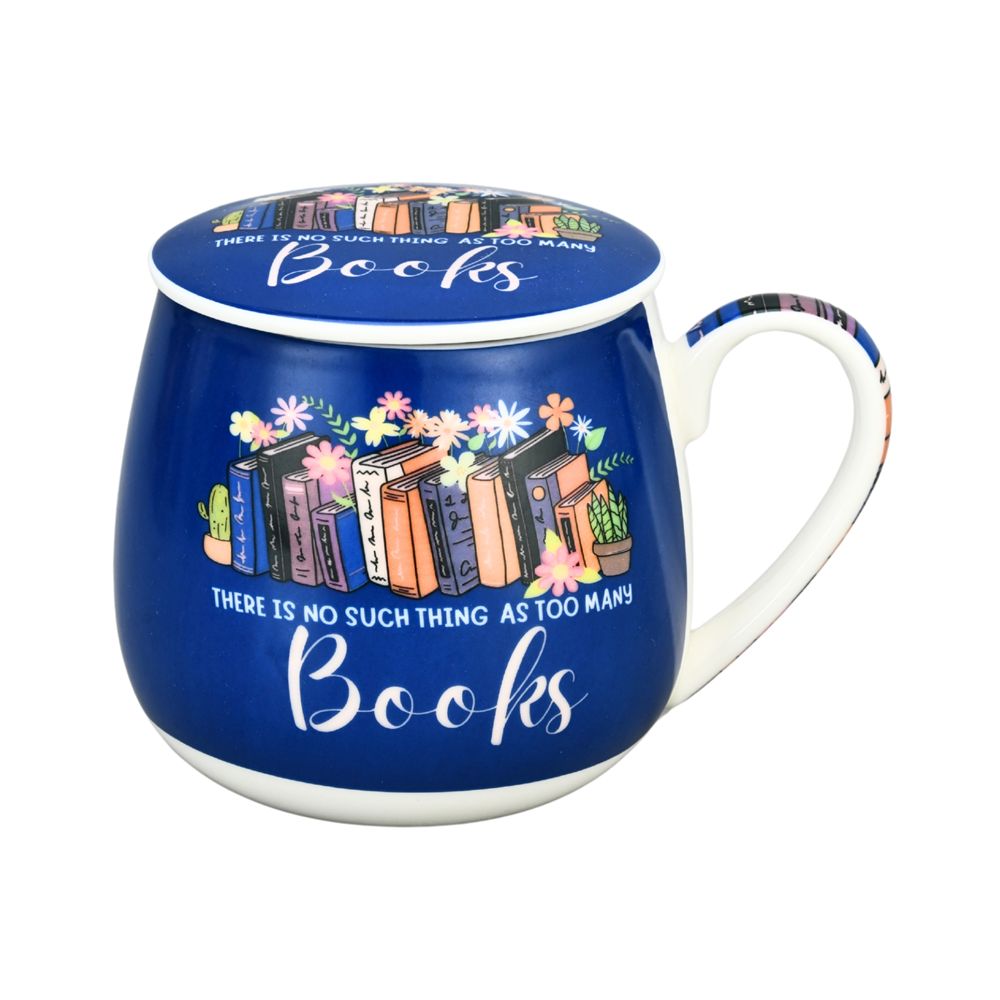 ARTICO Tea Infuser Mug - No Such Thing As Too Many Books