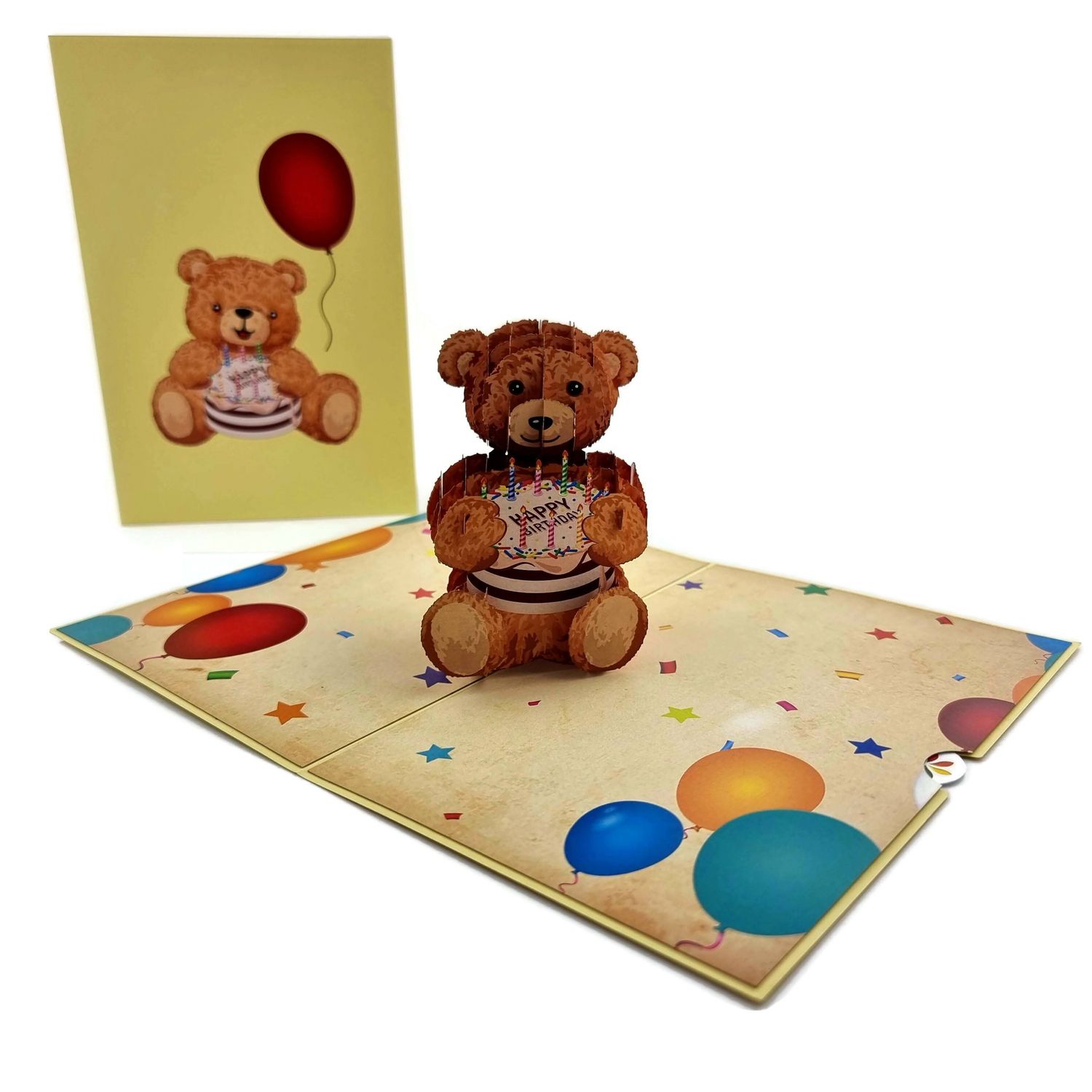 COLOR POP CARDS Birthday Teddy Bear Pop Up Greeting Card