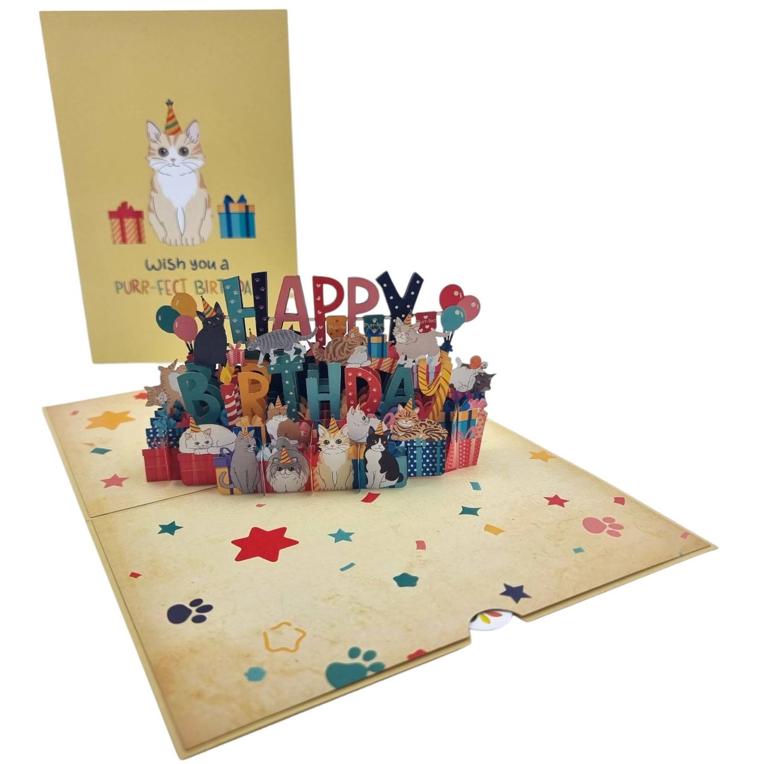 COLOR POP CARDS Birthday Cats Pop Up Greeting Card