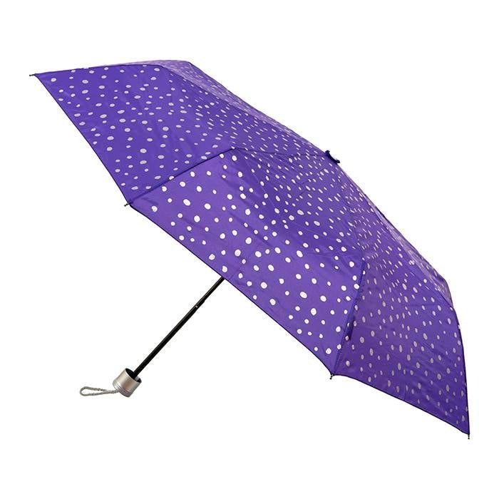CLIFTON UMBRELLAS Printed Cover Folding Spots - Silver Purple