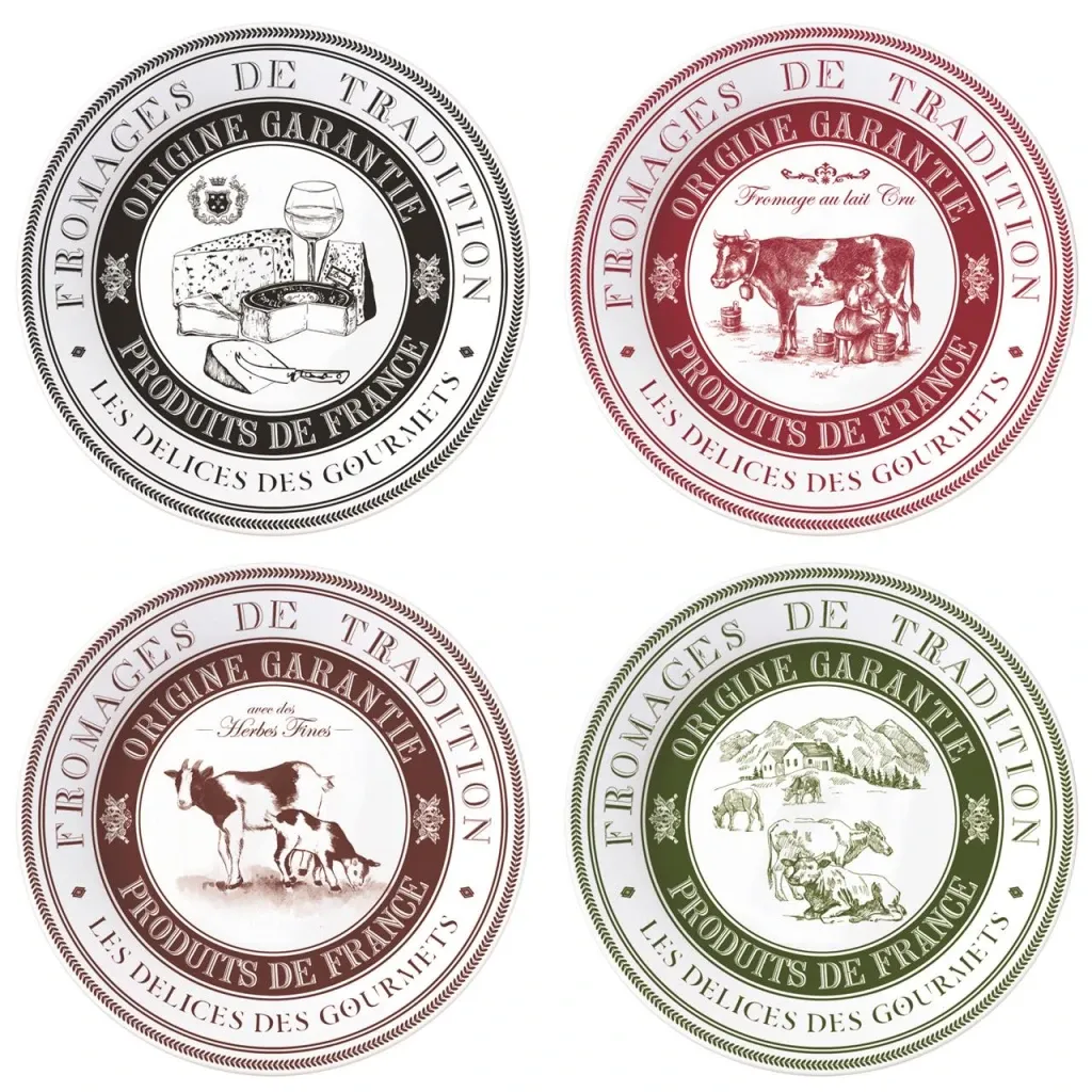 DAKOTA Gourmet Dessert Plates Assorted 4 Piece Set