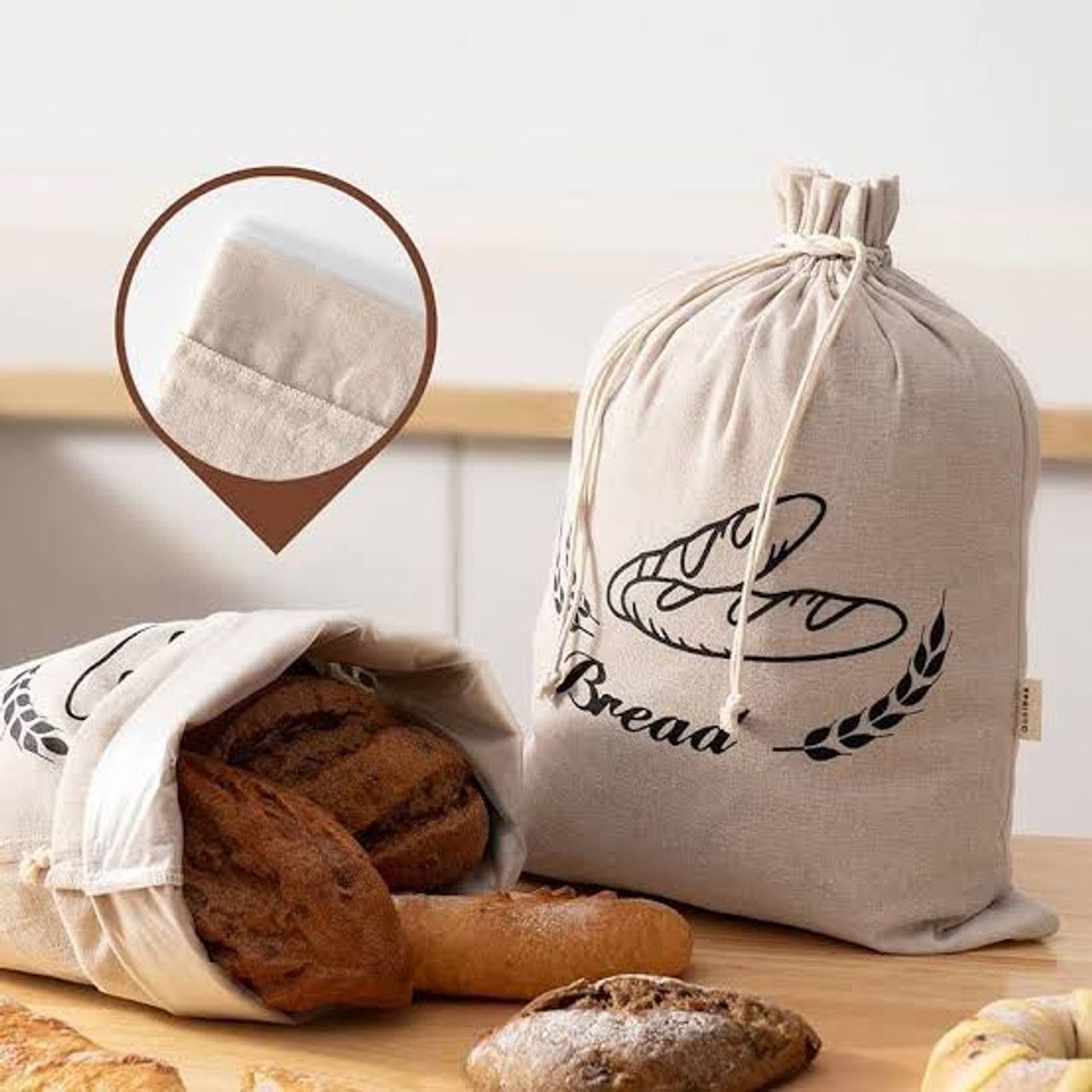 BRUNSWICK BAKERS Reusable Linen Bread Bag