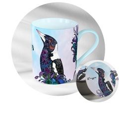 BANKSIA RED Magpie Mug and Coaster in A Collectable Tin