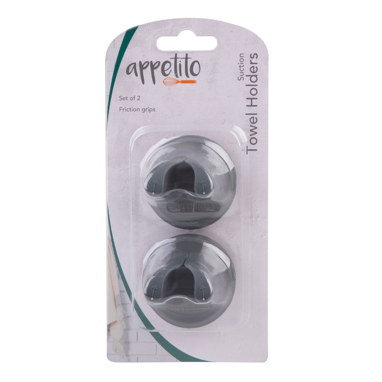 APPETITO Suction Towel Holders Set of 2