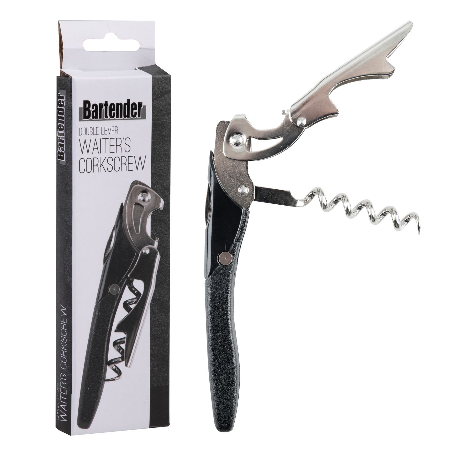 BARTENDER Double - Lever Waiter's Corkscrew - Black