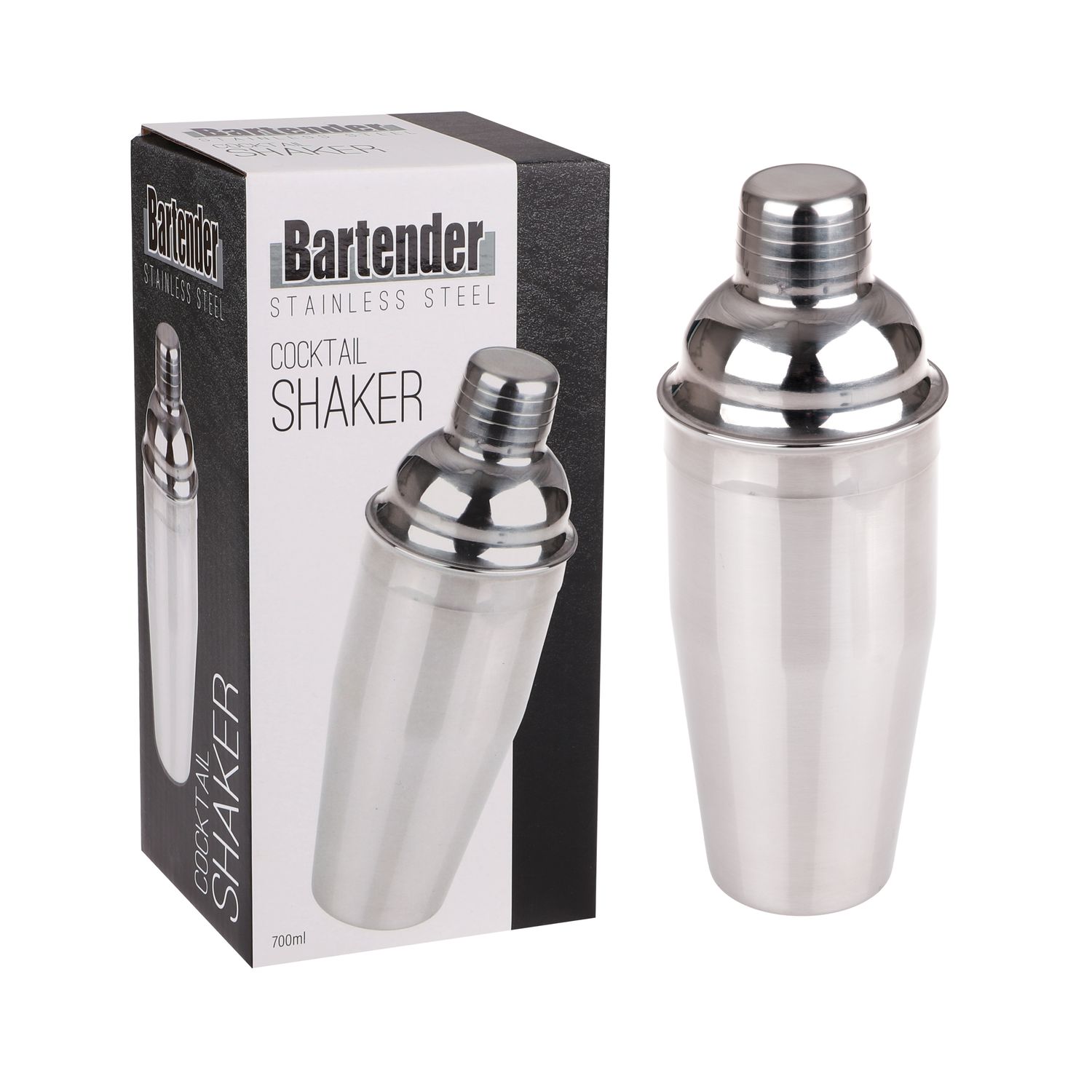 BARTENDER Stainless Steel Cocktail Shaker - 700ml