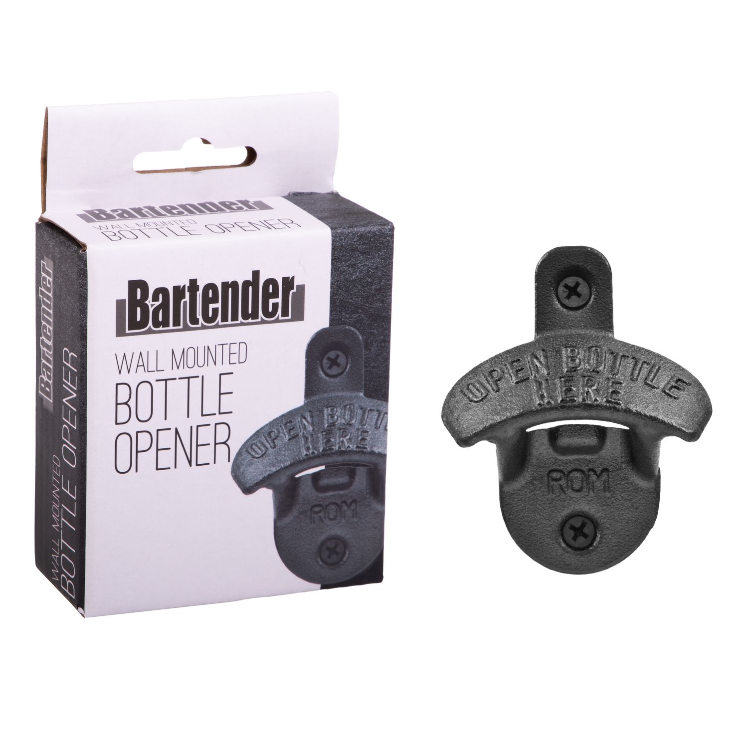 BARTENDER Wall - Mounted Bottle Opener - Black