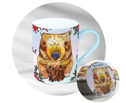 BANKSIA RED Wombat Mug and Coaster in A Collectable Tin