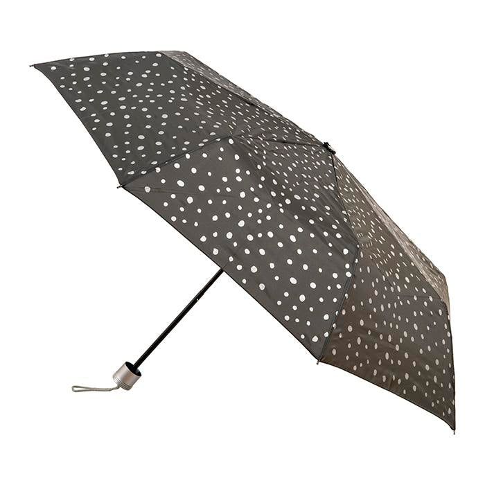 CLIFTON UMBRELLAS Printed Cover Folding Spots - Silver Grey