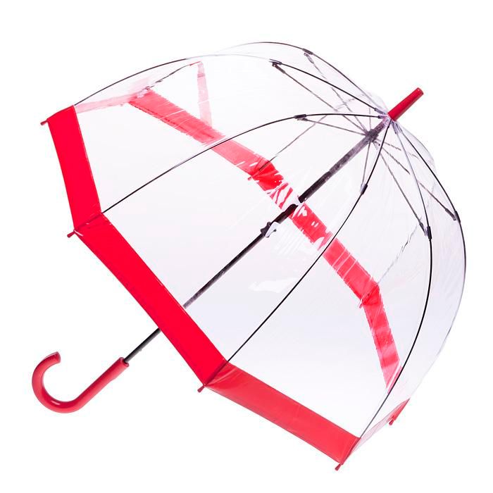 CLIFTON UMBRELLAS Clear Birdcage Bright - New Red