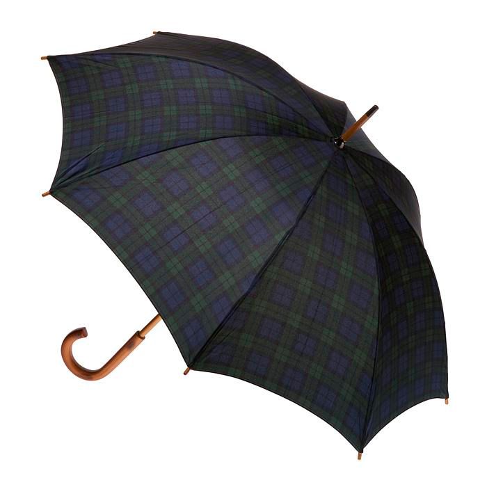 CLIFTON UMBRELLAS Wooden Classic Tartan - Black Watch