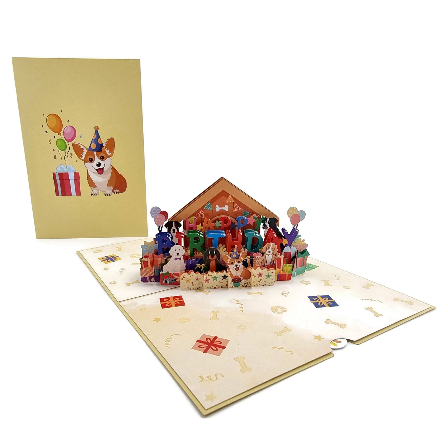 COLOR POP CARDS Birthday Dogs Pop Up Greeting Card