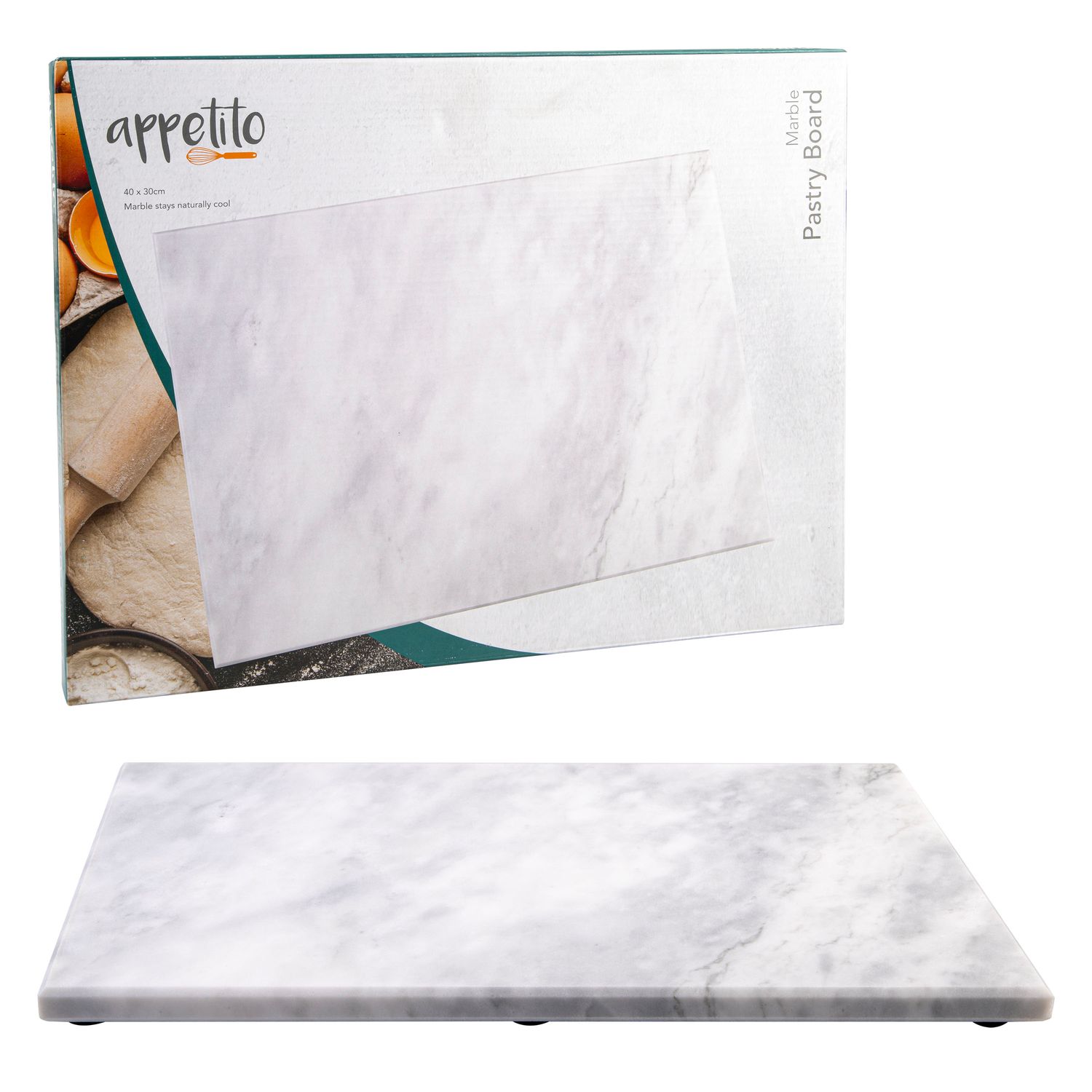 APPETITO Grey Marble Pastry Board 40 x 30cm