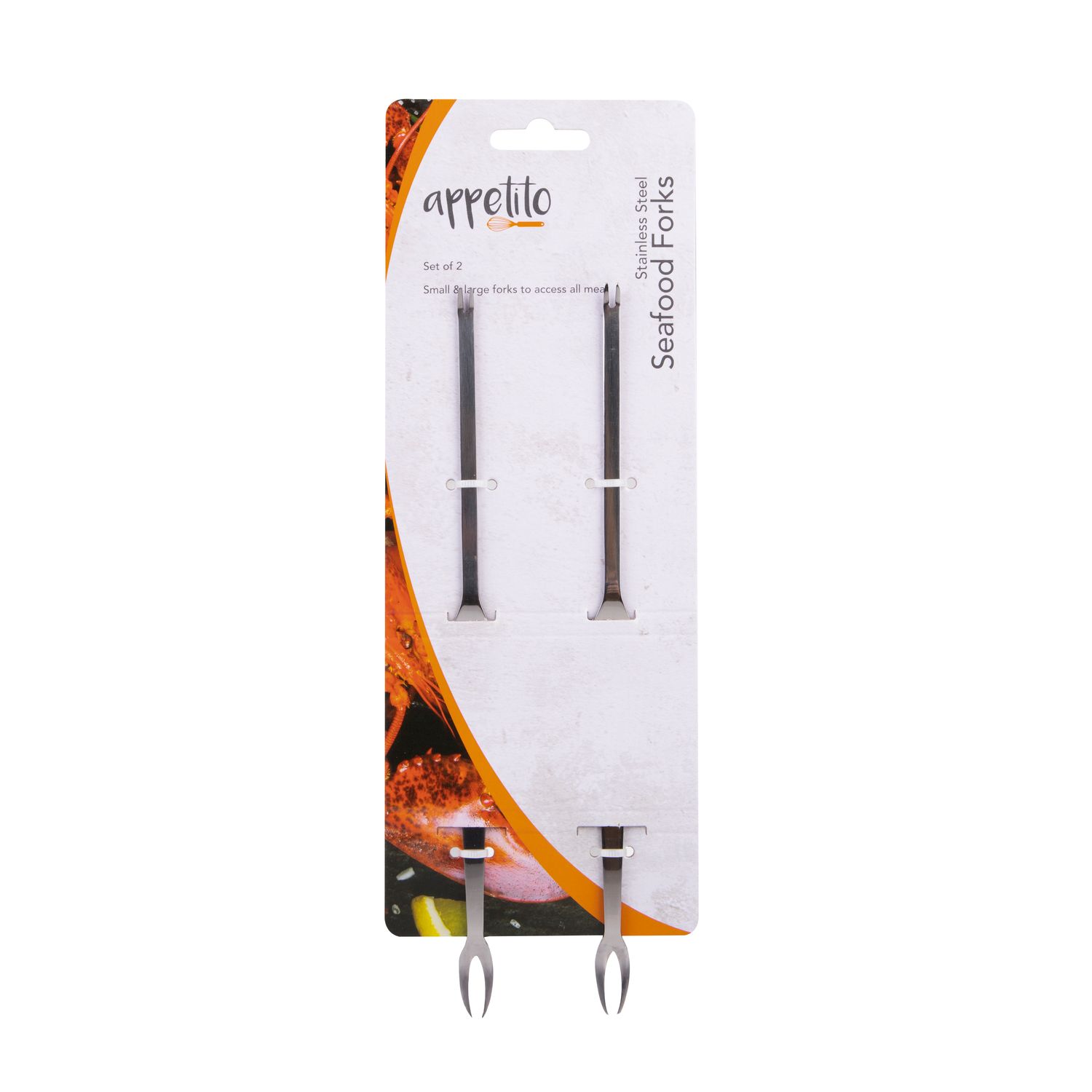 APPETITO Stainless Steel Seafood Forks Set of 2