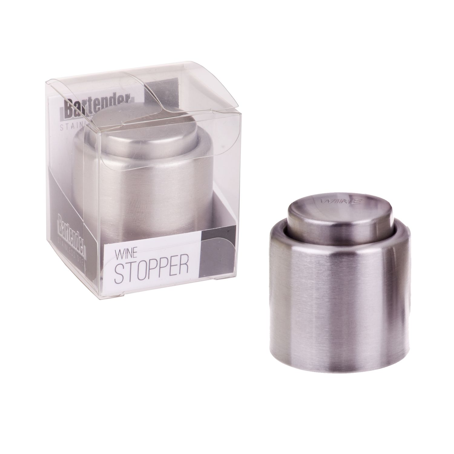 BARTENDER Stainless Steel Wine Stopper - Satin