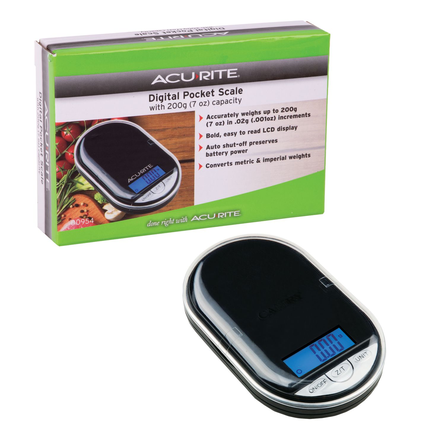 ACURITE Pocket Digital Scale 0.02g/200g - Black