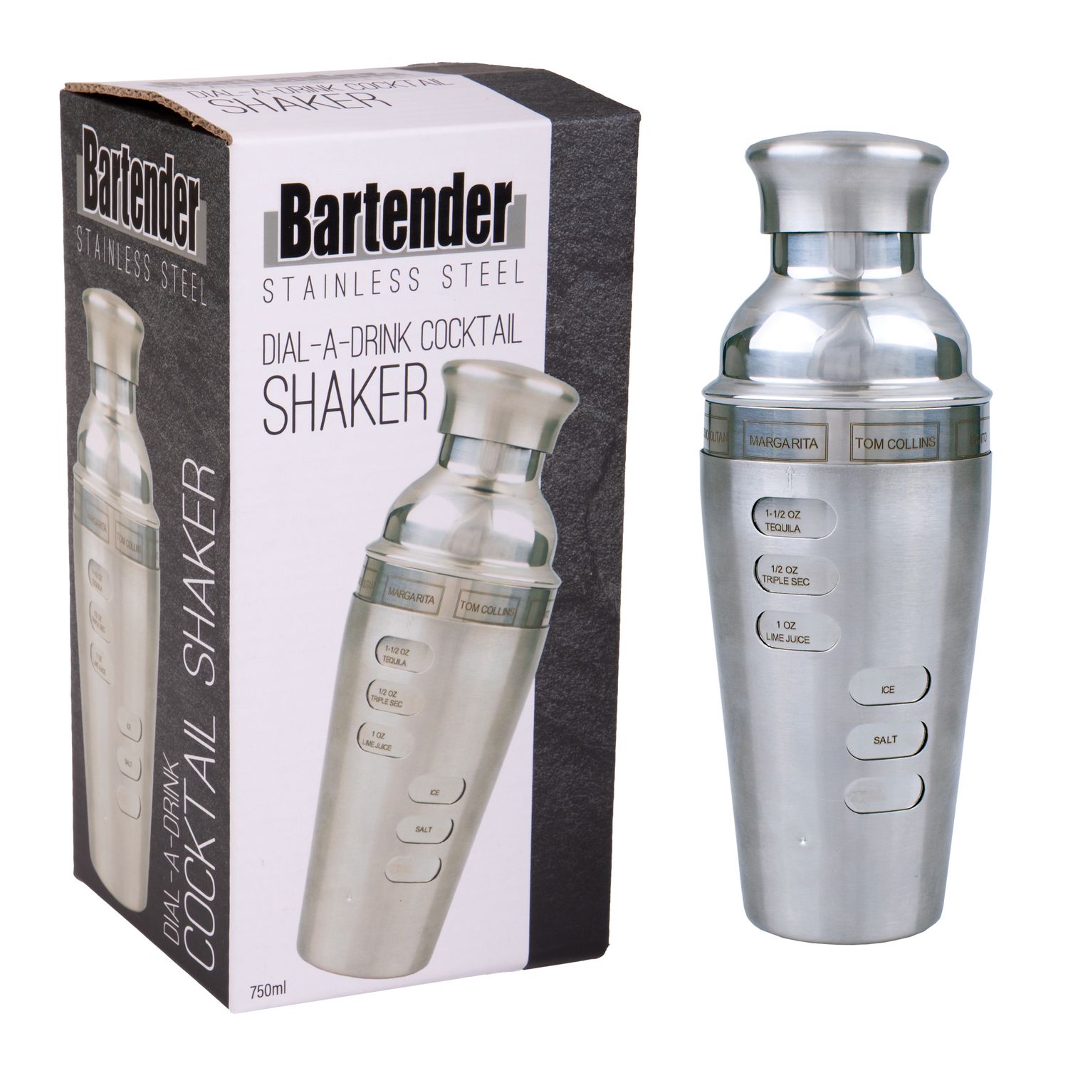BARTENDER Dial - A - Drink Cocktail Shaker - 750ml