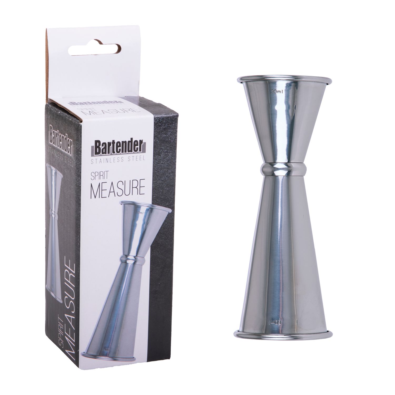 BARTENDER Stainless Steel Spirit Measure - 30ml / 60ml