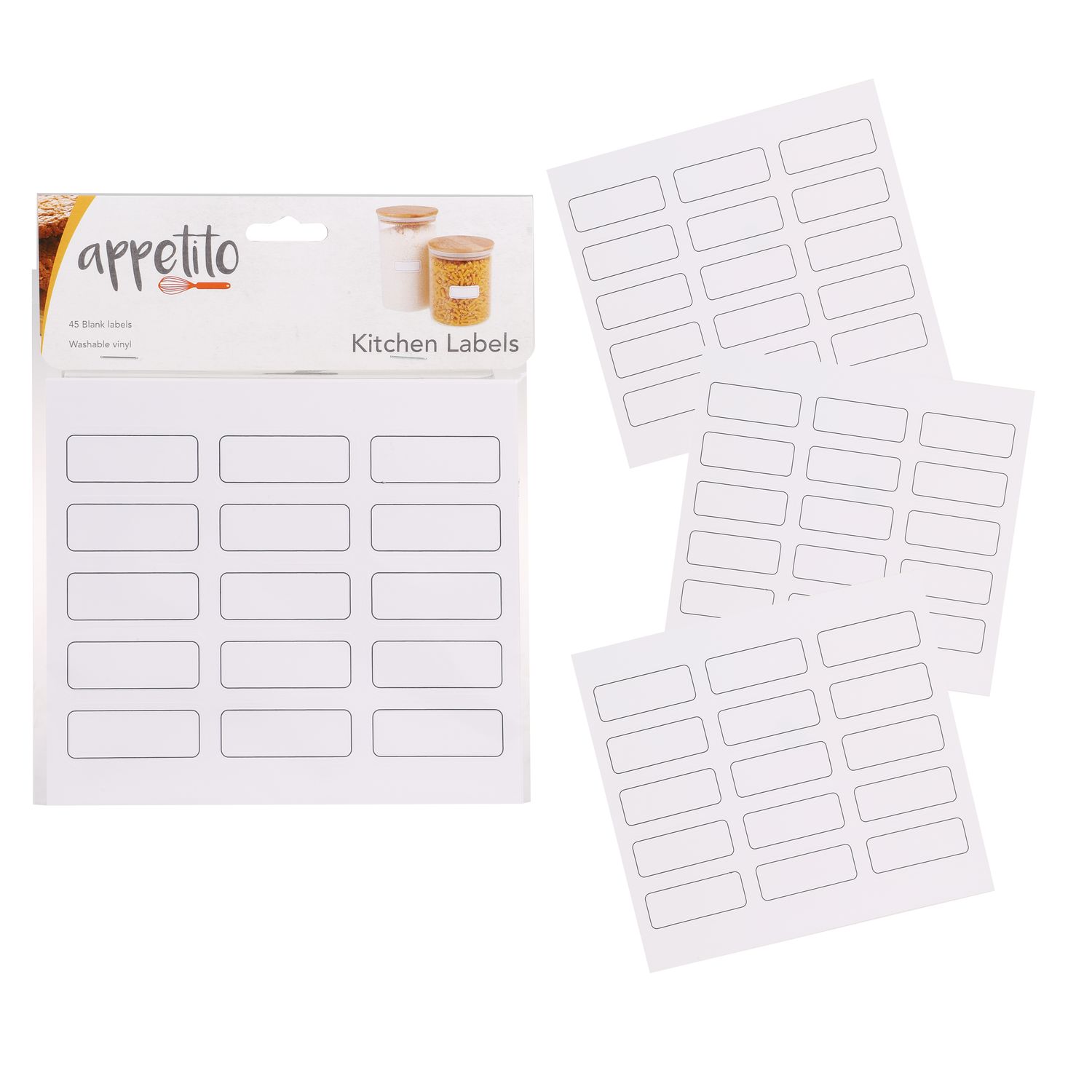 APPETITO Blank Kitchen Labels Pack 45