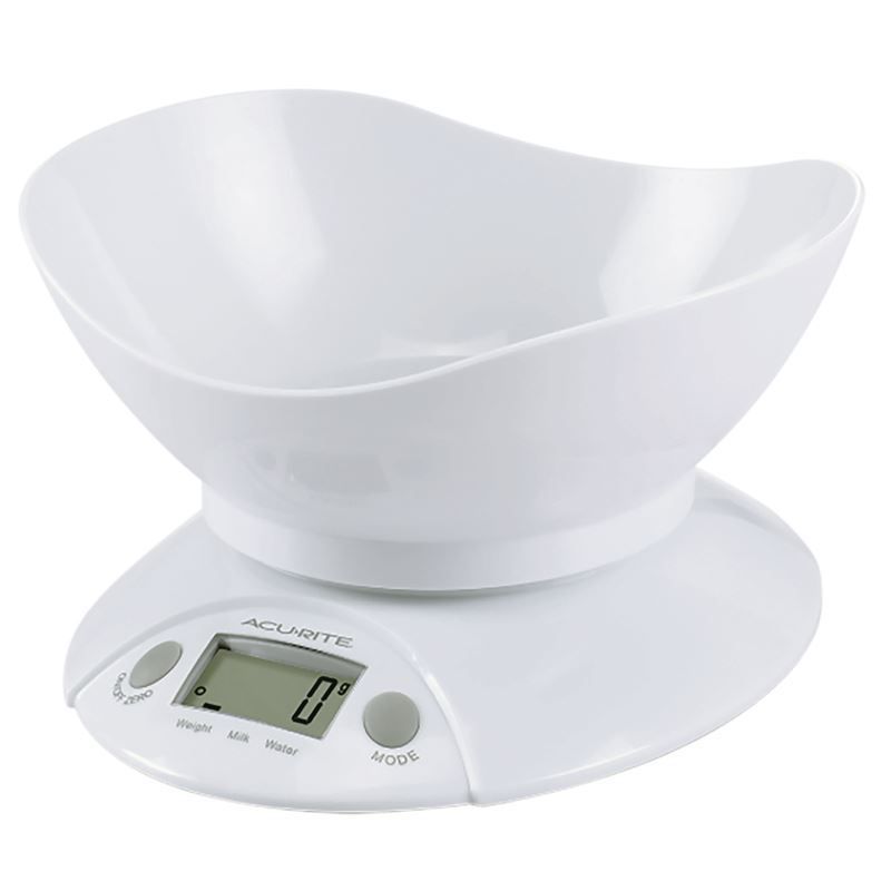 ACURITE Digital Scale with Removable Bowl - White