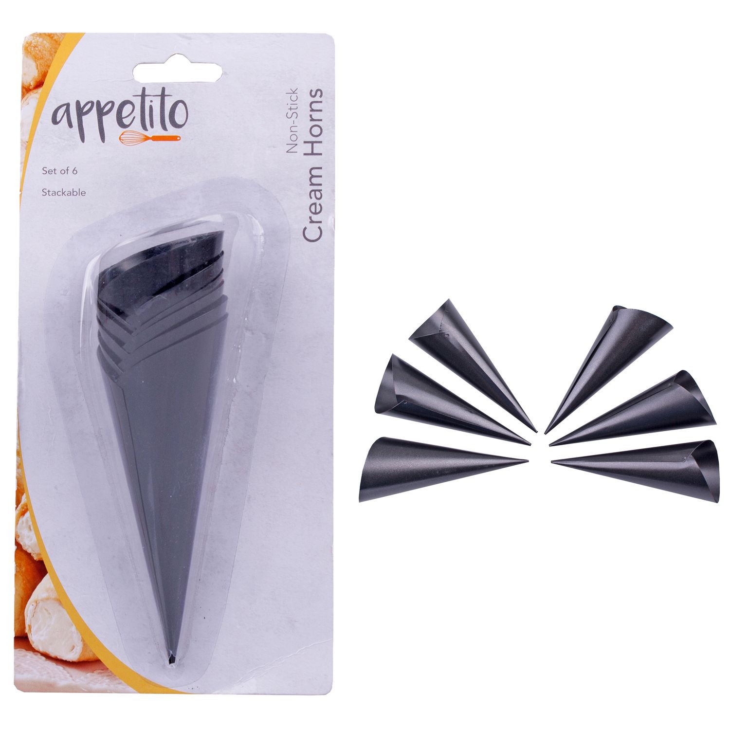 APPETITO Non - Stick Cream Horns Set of 6