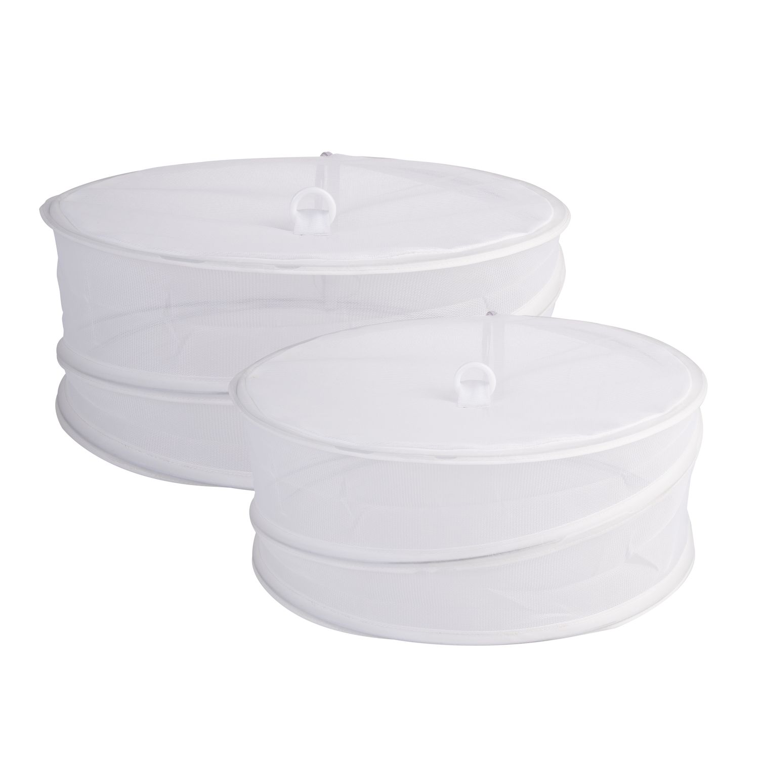APPETITO Pop - up Food Covers Set of 2 34cm/39cm Diameter. - White
