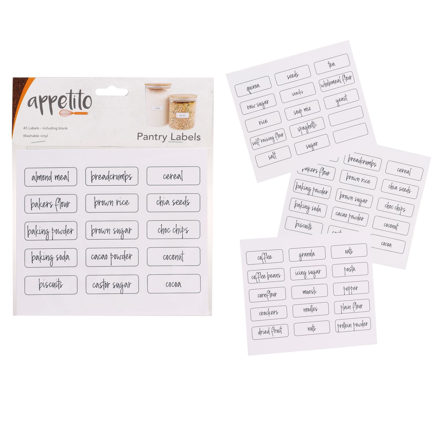 APPETITO Pantry Labels Pack 45