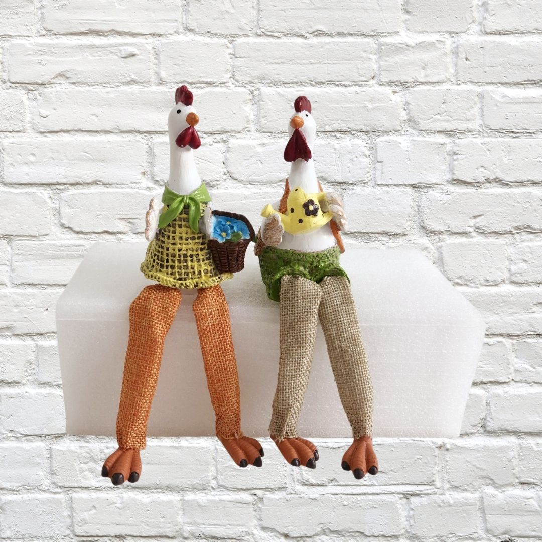 SHELF SITTERS Rooster Sitter Chuck &amp; Dolly