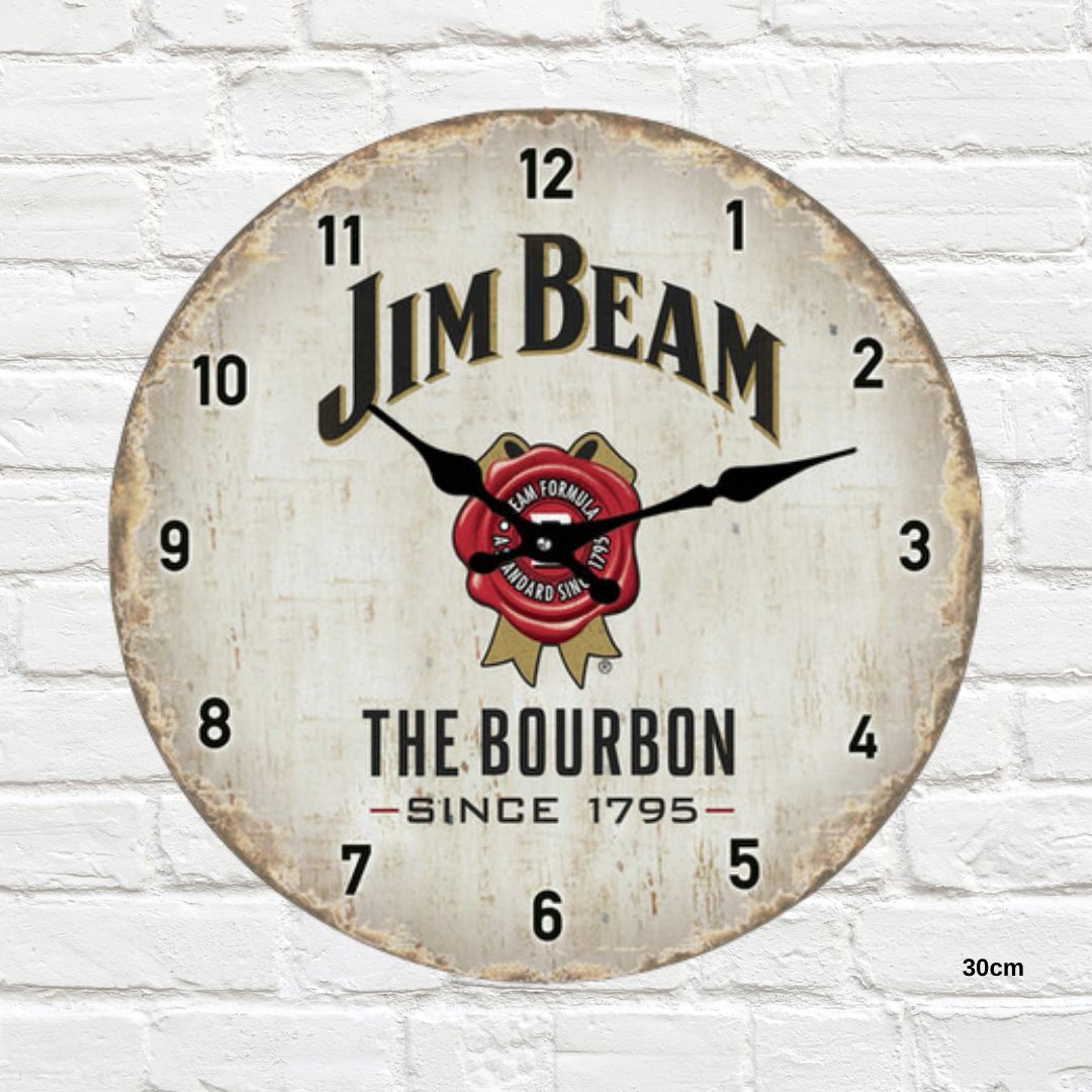 GET POSH Clock Jim Beam Whisky - 30cm