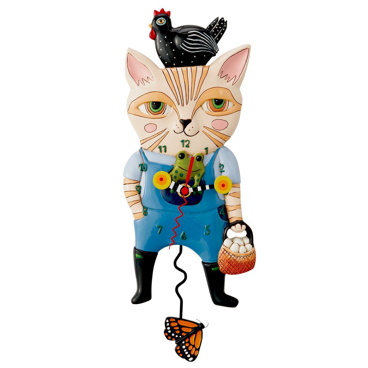 ALLEN DESIGNS Country Cat Clock