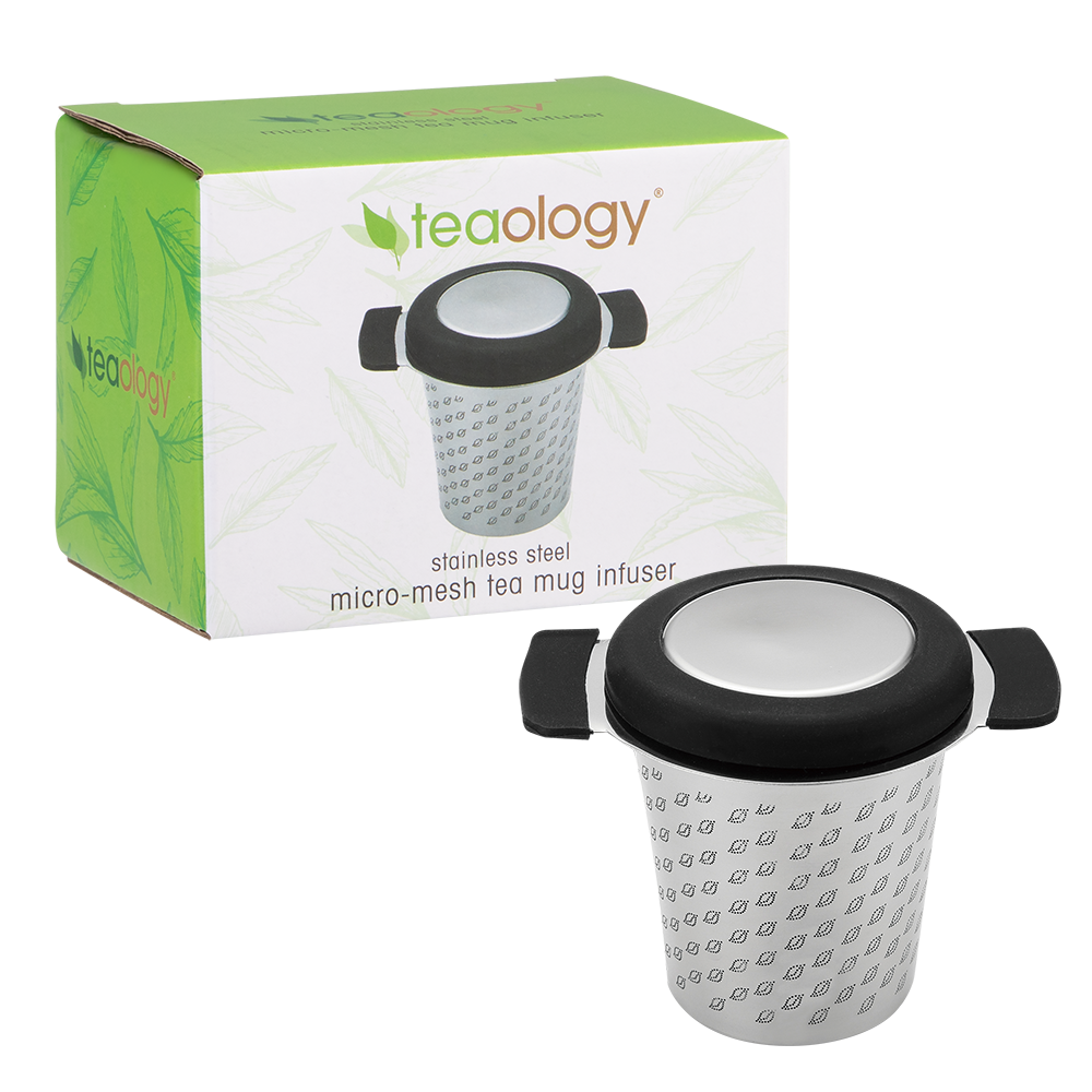 TEAOLOGY Stainless Steel Micromesh Tea Mug Infuser with Lid