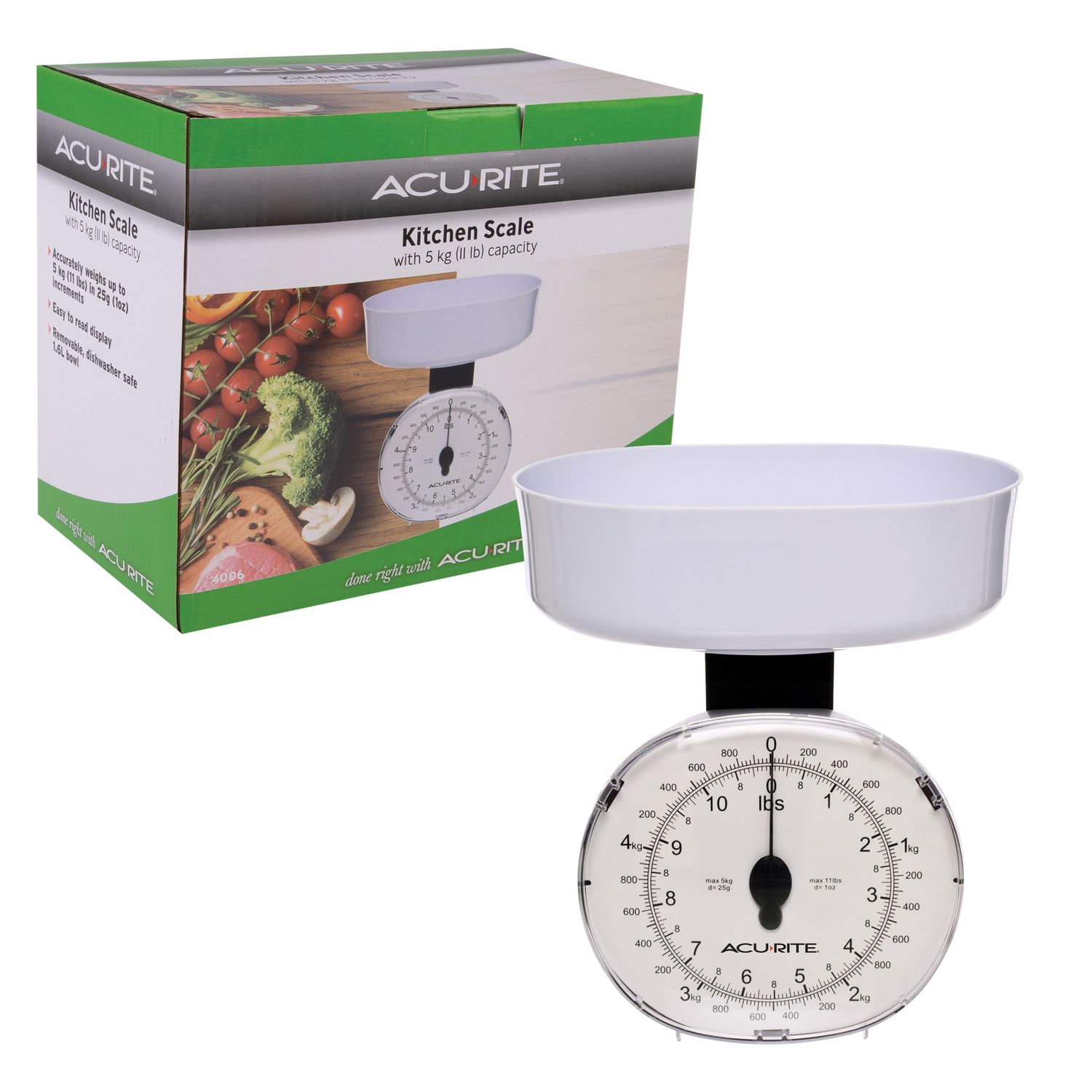 ACURITE Kitchen Scale 25g/5kg - White