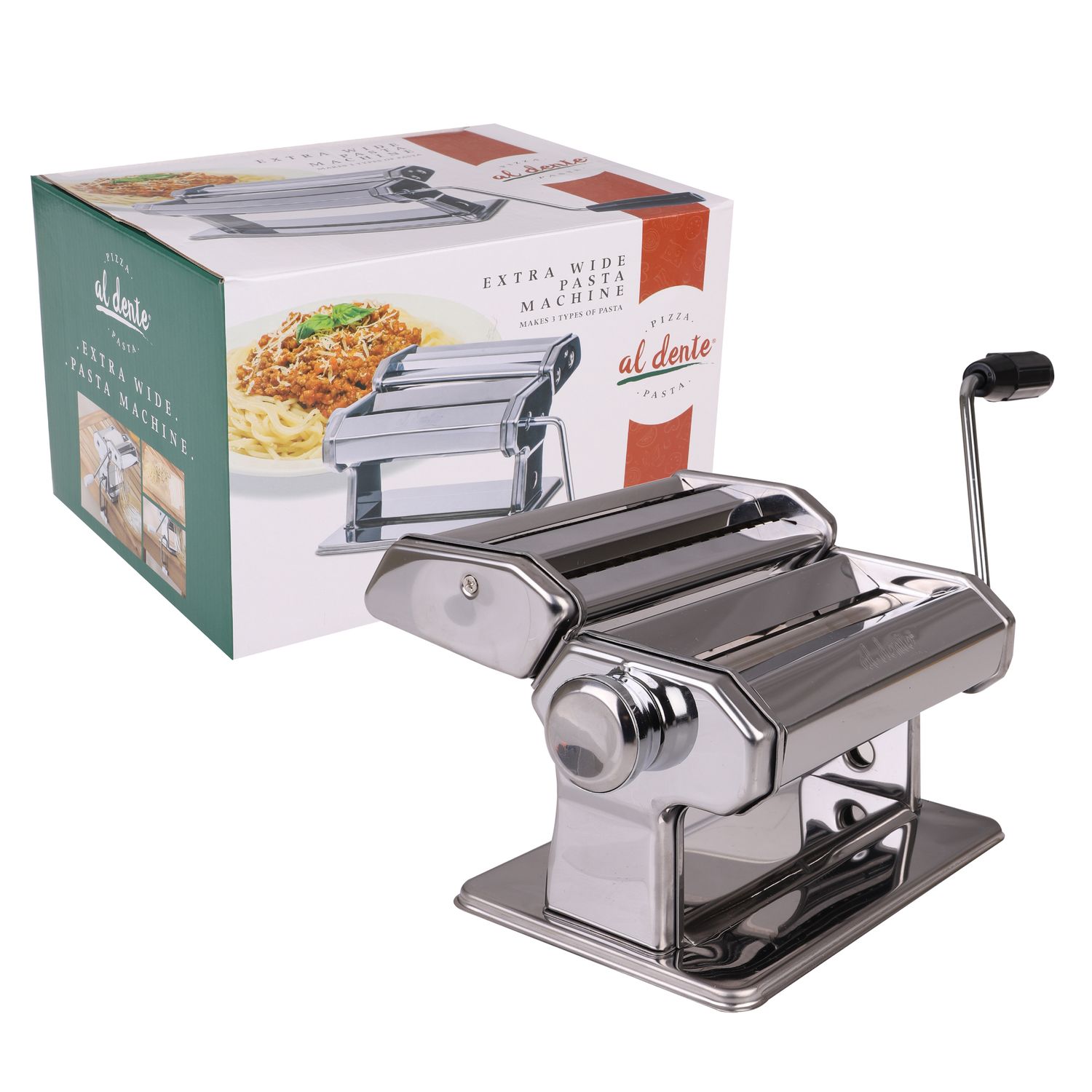 AL DENTE Extra Wide Pasta Machine - Chrome / 180mm