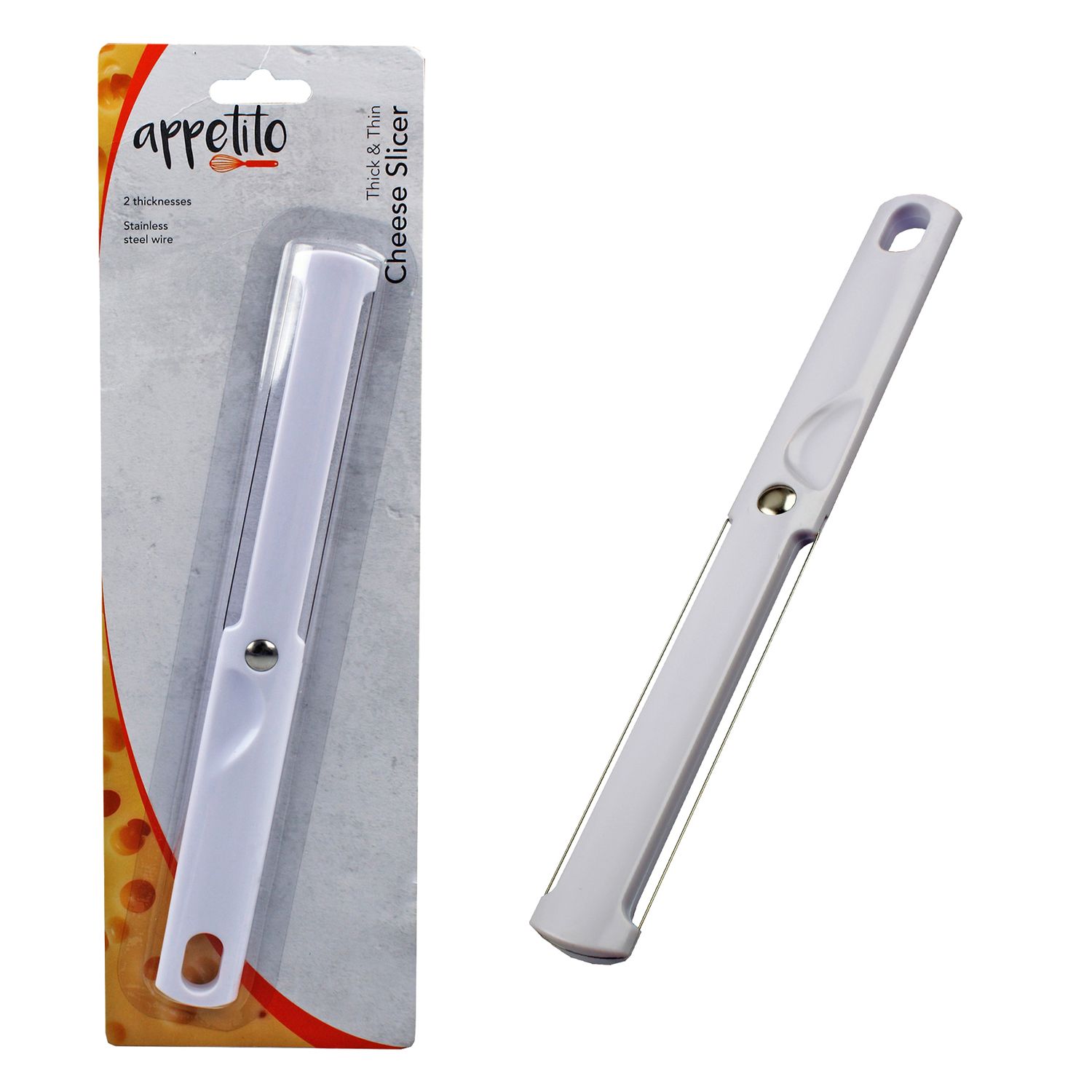 APPETITO Cheese Slicer Thick and Thin - White