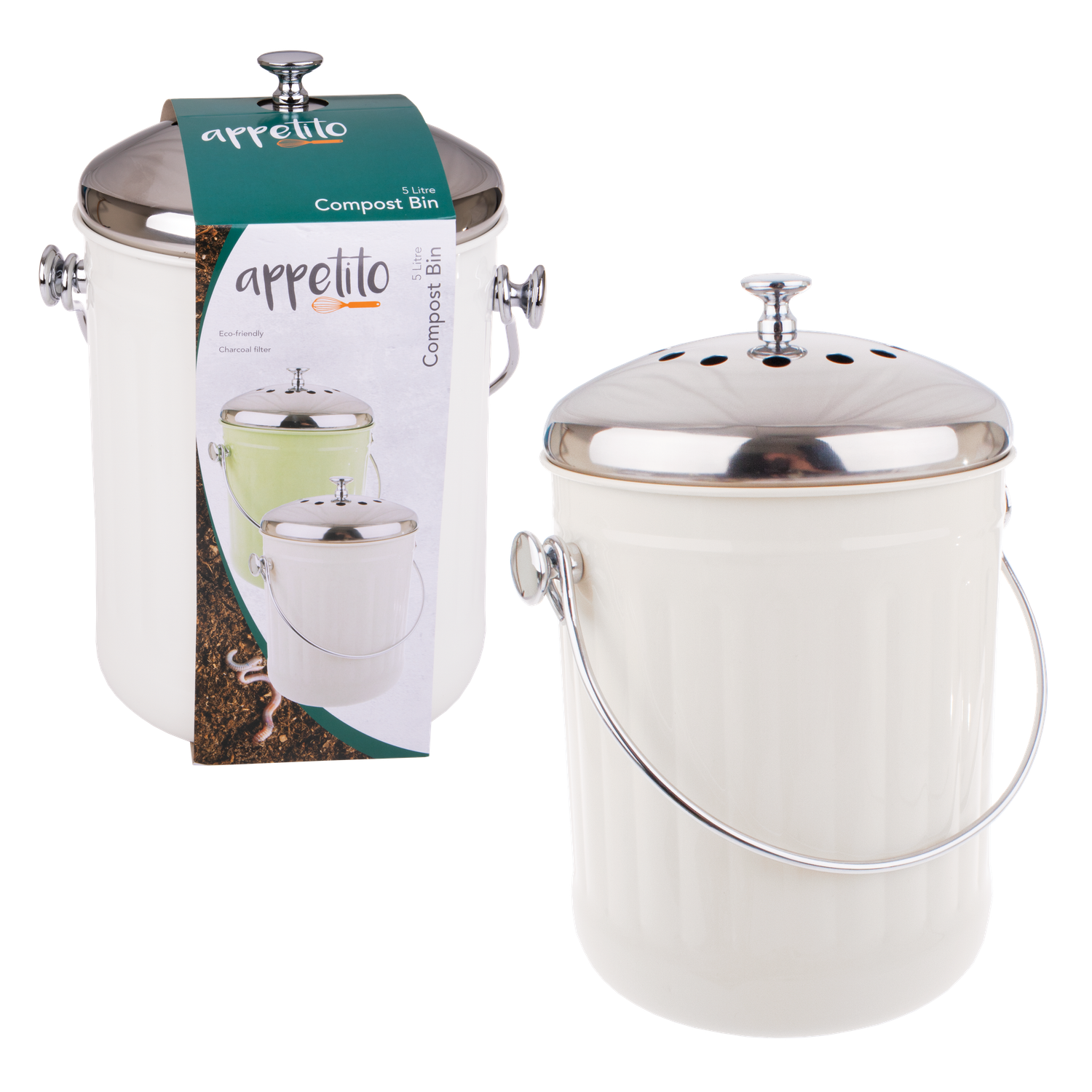 APPETITO Compost Bin 4.5L - White