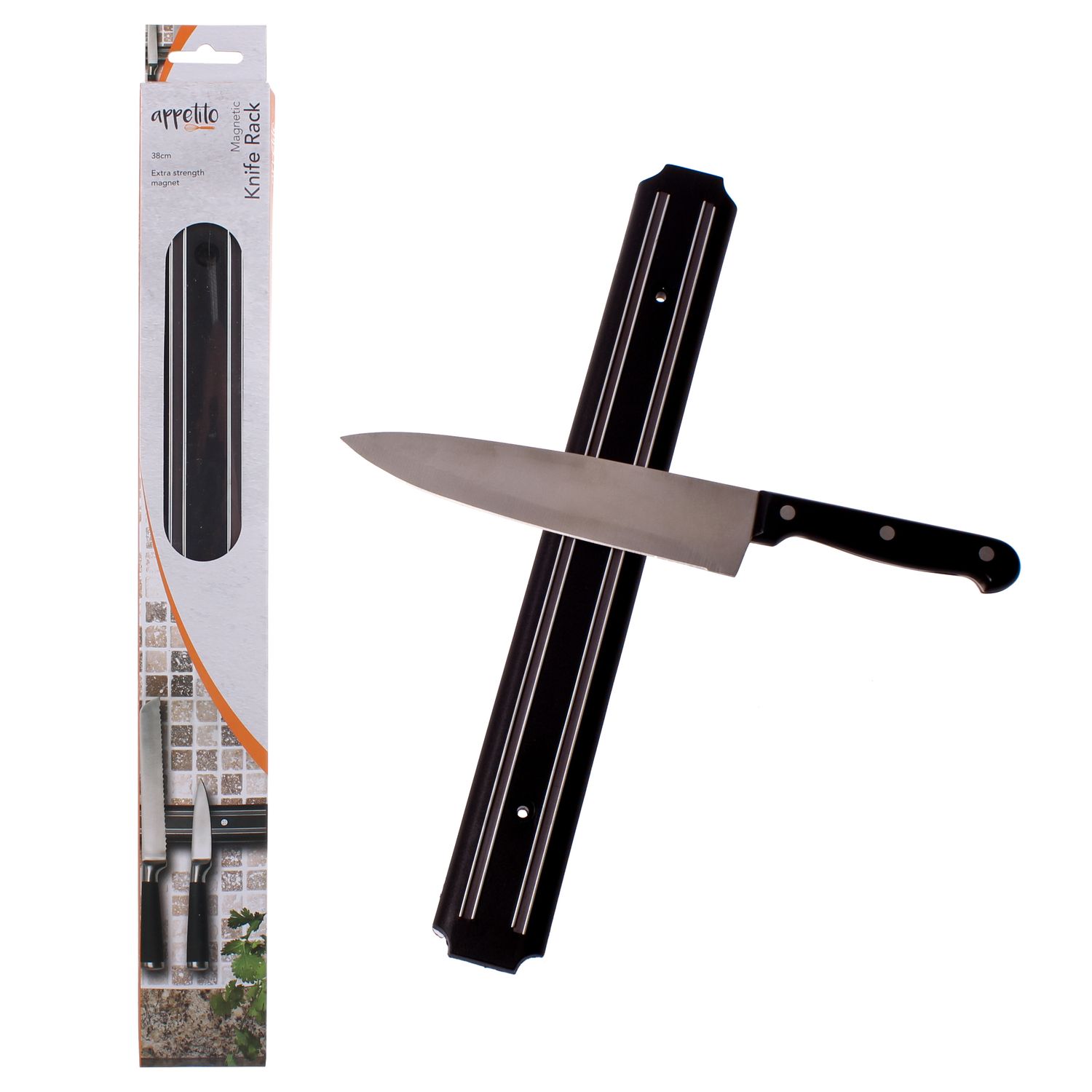 APPETITO Magnetic Knife Rack 38cm - Black