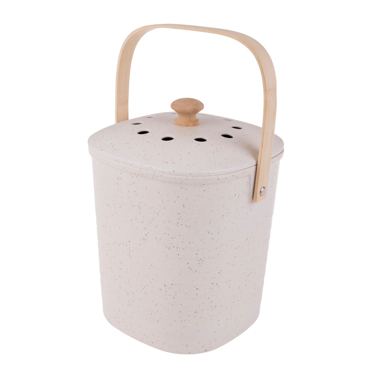 APPETITO Square Bamboo Fibre Compost Bin 3.8L - White