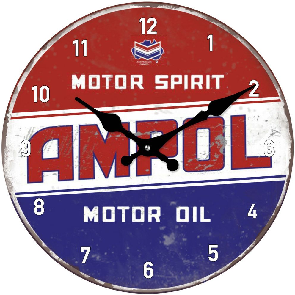 GET POSH Clock Ampol Motor Spirit 30cm
