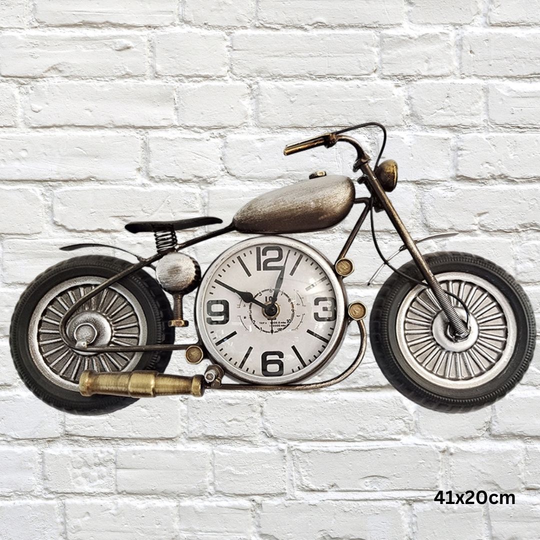 GET POSH Motor Bike Wall Clock 41x20cm